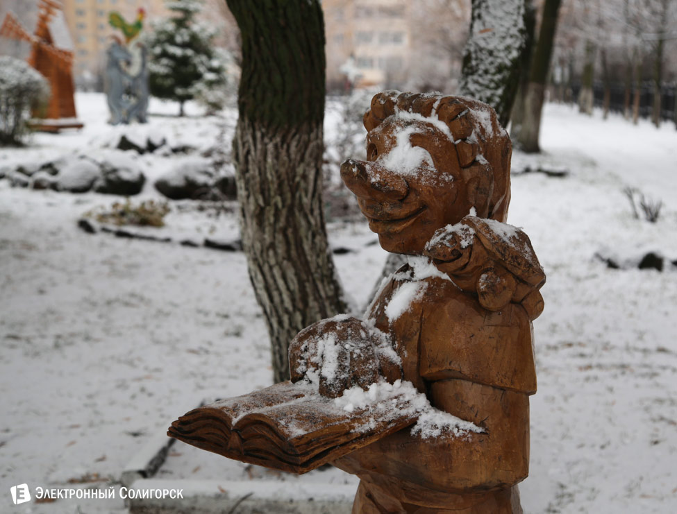 первый снег в Солигорске