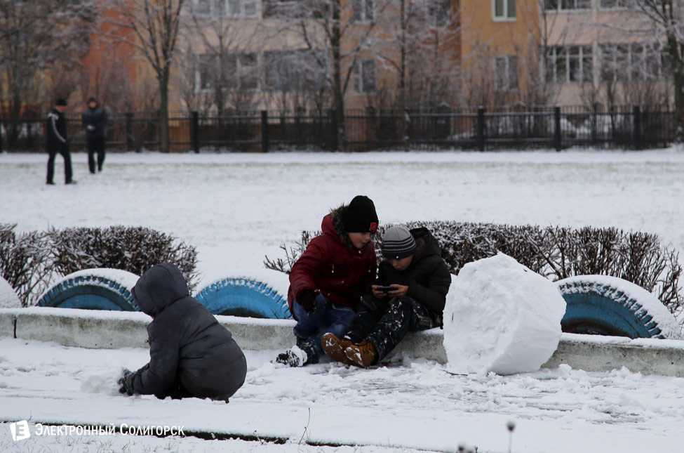 первый снег в Солигорске