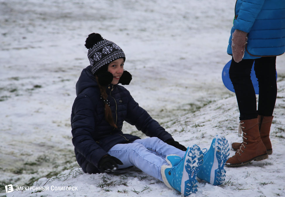 первый снег в Солигорске