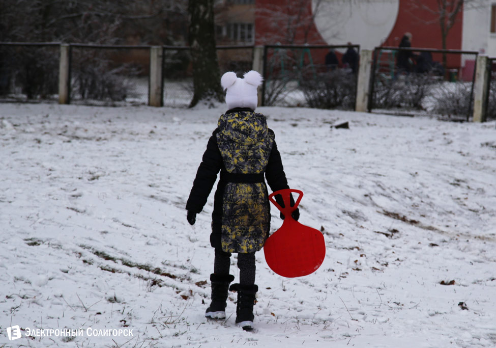 первый снег в Солигорске