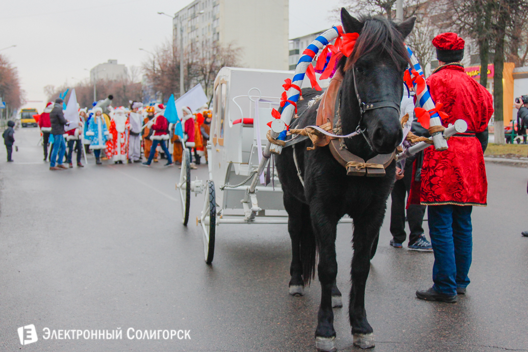 Парад Дедов Морозов Солигорск