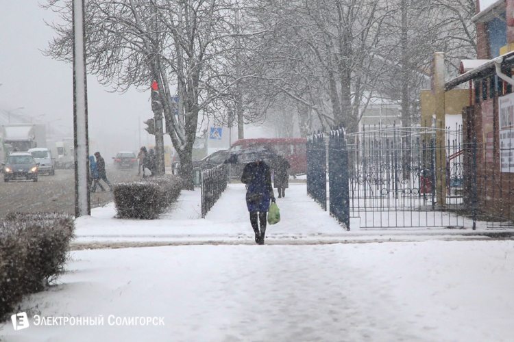 снегопад Зисси в Солигорске