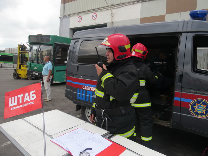 Тактико-специальные учения на автобусном парке №1 в Солигорске