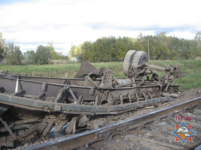 поезд столкнулся с МАЗом Осиповичи