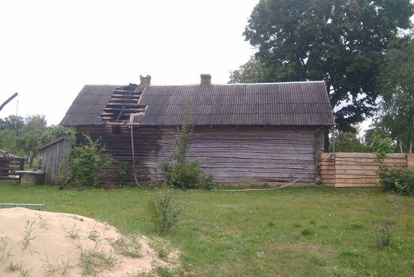 пожар деревянный дом Солигорский район