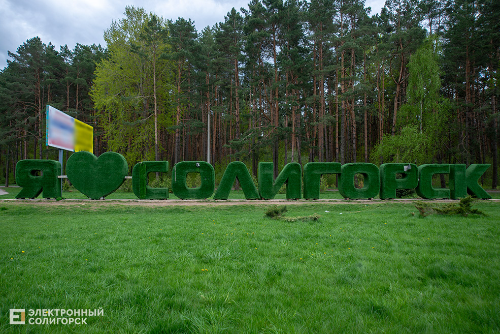 Топиарный арт-объект Я люблю Солигорск