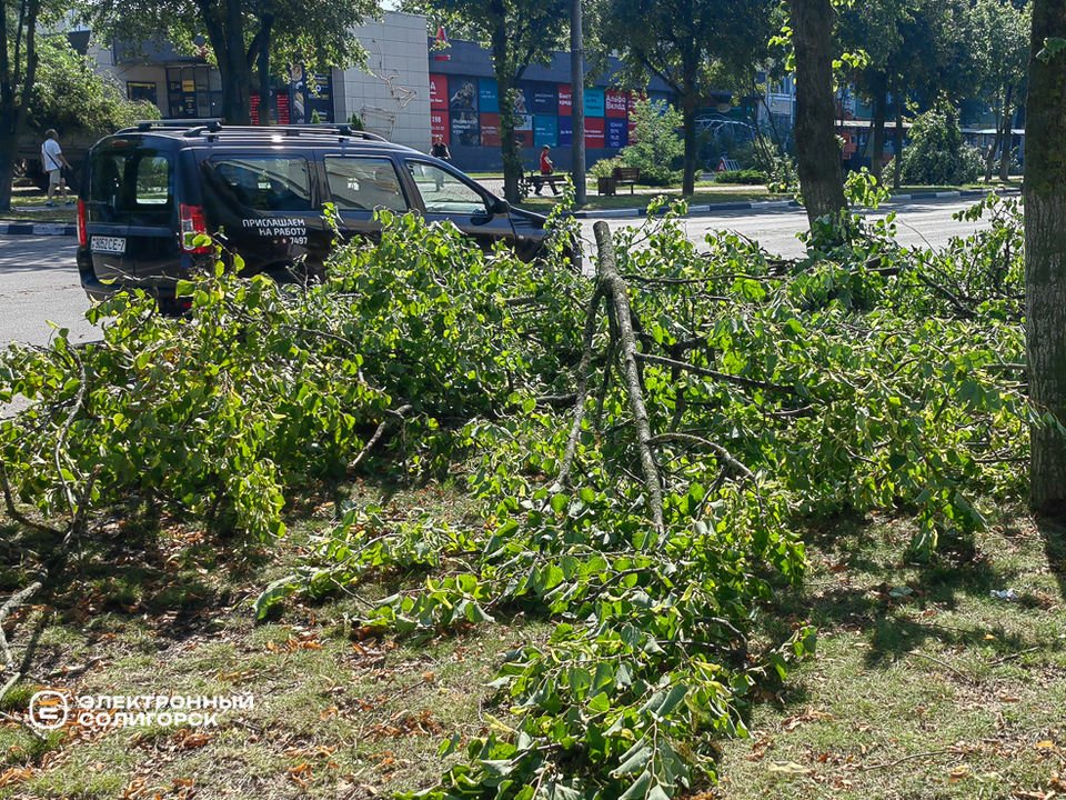 Последствия грозы в Солигорске