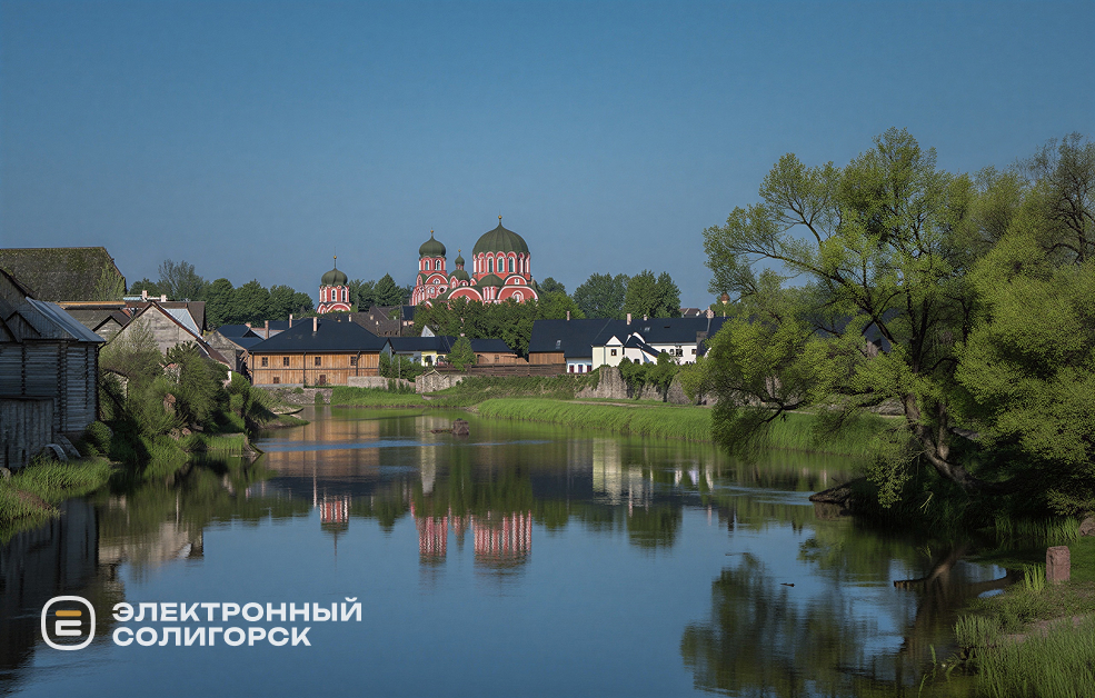 Слуцк Свято-Николаевский Собор вид с моста 1906